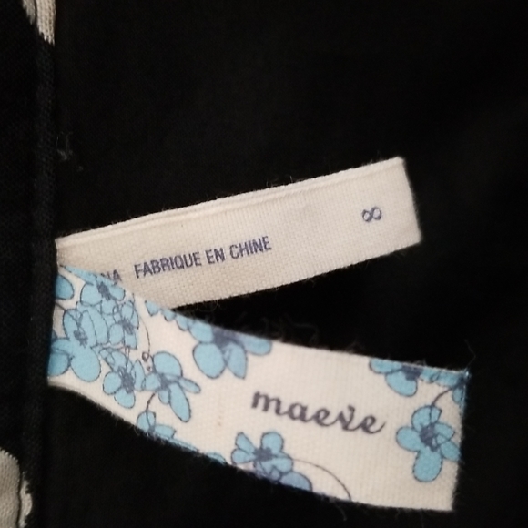 Anthropologie (Maeve) Polka Dot Side Zip Strapless Dress Sz 8 - Picture 5 of 8